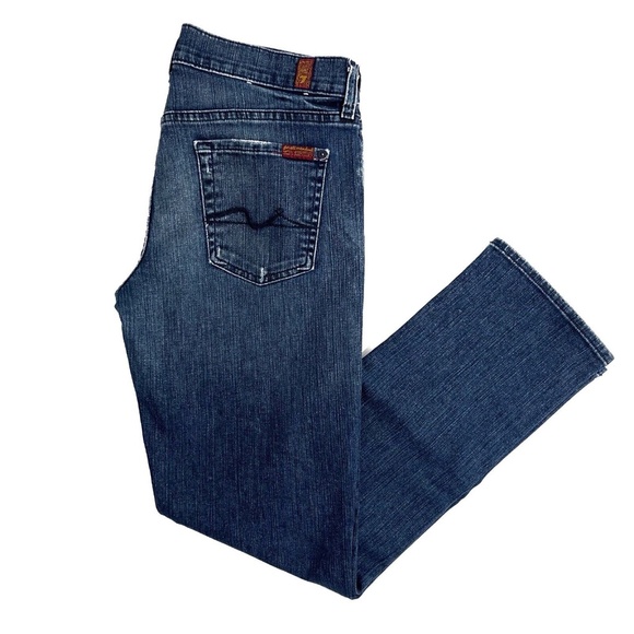 7 For All Mankind Women’s Size 26 Blue Rickie Boyfriend Jeans Button Fly Denim - Picture 1 of 12